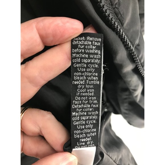 Apt 9 Womens Coat Black Quilted Puffer Turtle Neck Collared Sz Small Hip Thigh - Picture 11 of 16